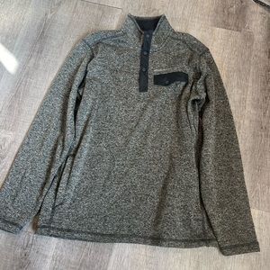 Eddie Bauer Convector Snap Button Mock Neck Gray Pullover  XL Tall